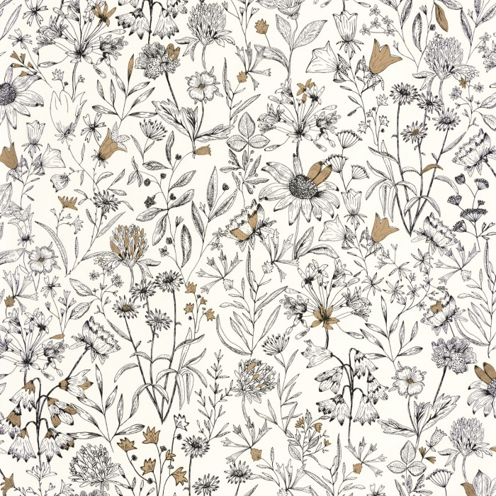 Caselio NosGravures Jardin De Giverny fehér-szürke tapéta (5,32m2 / tekercs)